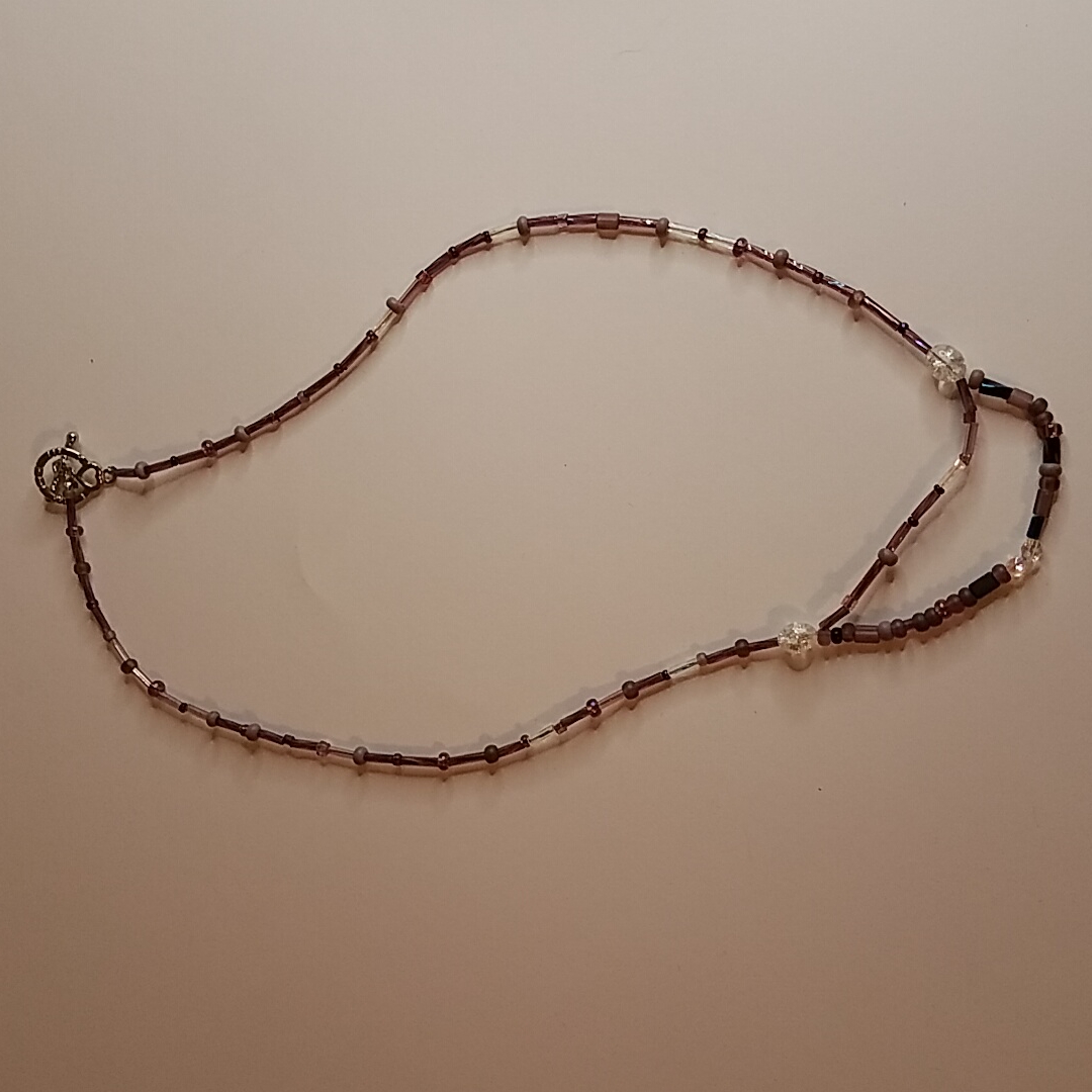 Beaded Purple Necklace Jlg9